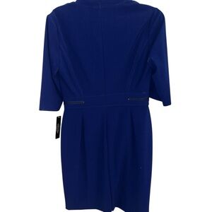 Elegant Midi Sheath Dress in Deep Blue - Brand Unspecified